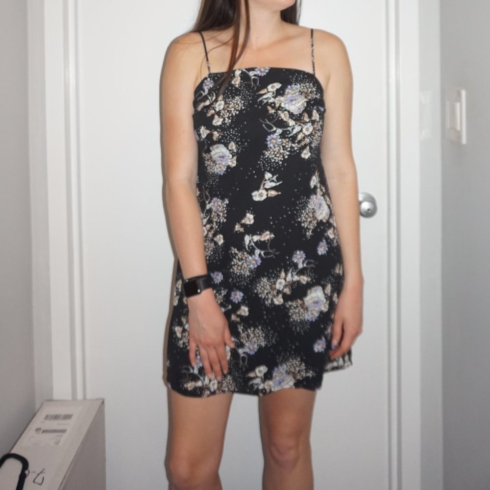 NWT - Black Floral Tank Dress